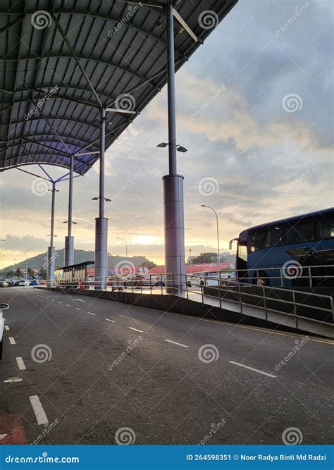 Sunset View in Penang International Airport. Editorial Photo - Image of ...