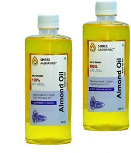 SHREE AASHIRWAD 100% Pure Cold Pressed Pure Sweet Almond Oil - 500 Ml ...