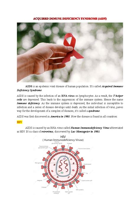 HIV-AIDS: General Features and Key Insights - Complete Notes - Studocu