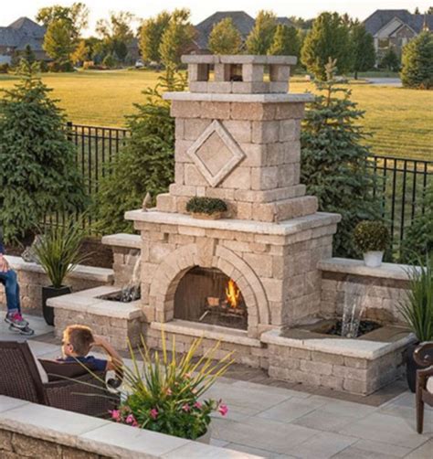 Outdoor Fireplace Kit Waterfall at Isabel Cremean blog