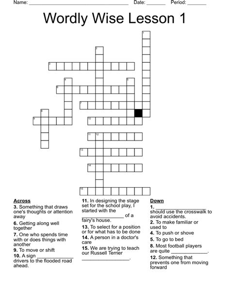 Wordly Wise Lesson 1 Crossword - WordMint
