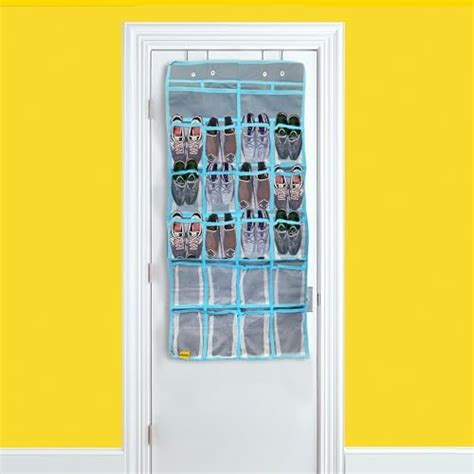 Amazon Basics Amazon Metal Basics 24 Pair Over-The-Door Shoe Organizer ...