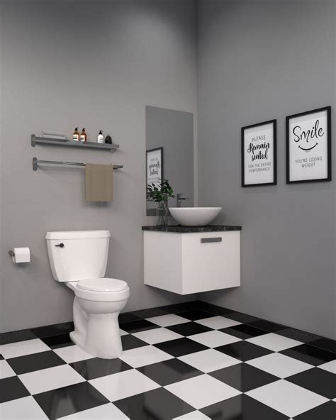 6 Stylish Wall Color Ideas for Bathroom with Black and White Tile ...