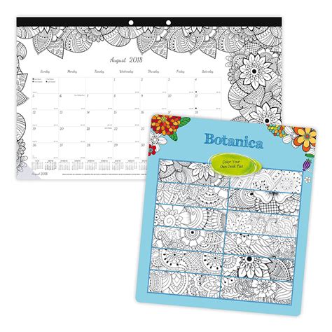 Blueline 2018-2019 DoodlePlan Academic Coloring Desk Pad Calendar ...