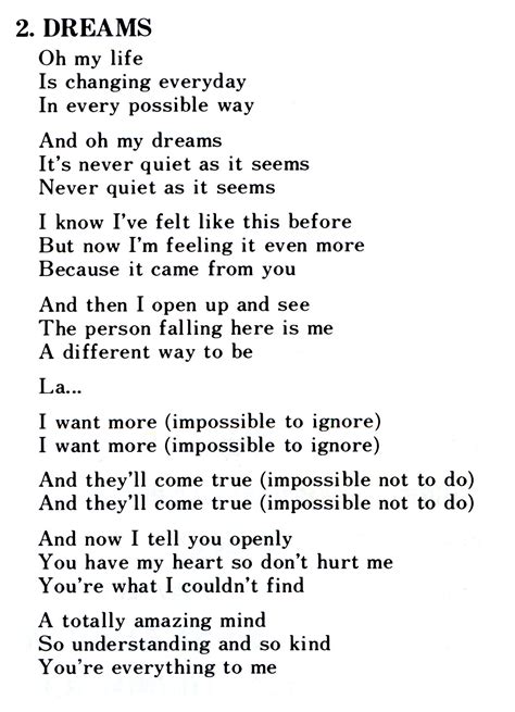 Lyrics Dreams Lrc Unknown