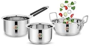 Buy JSI Stainless Steel Induction Base Cookware Combo Set for Kitchen ...