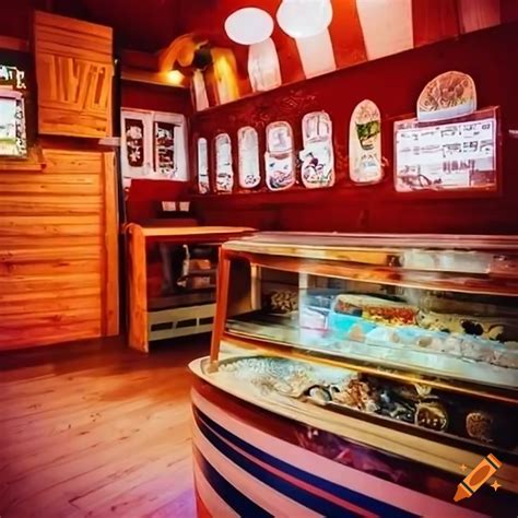 Interior of an ice cream shack on Craiyon