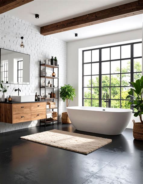 24 Black Floor Bathroom with White Walls Ideas for Contrast - Too Much Time
