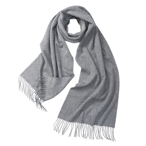 Grey Solid Cashmere Scarf | Men's Country Clothing | Cordings US
