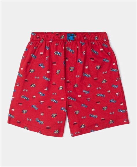 Buy Super Combed Cotton Printed Boxer Shorts with Side Pockets - Chili ...