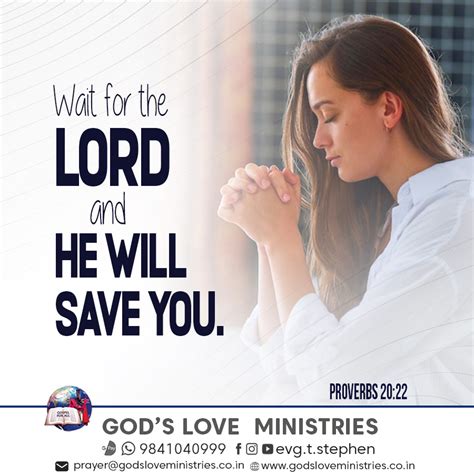 Proverbs 20:22 :: God's Love Ministries - Today's Promise