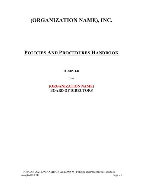 Image result for Writing Policy and Procedures Template