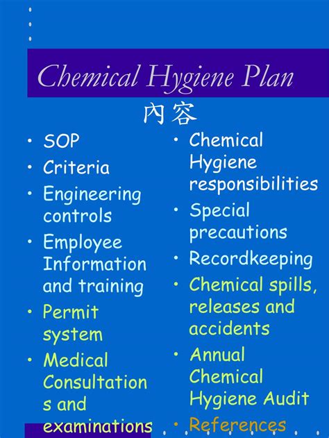 Chemical Hygiene Plan Template