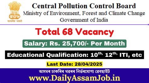 Central Pollution Control Board (CPCB) Recruitment 2025: Apply for 68 ...