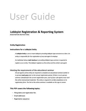 Fillable Online Lobbyist Registration and Reporting System - Secretary ...