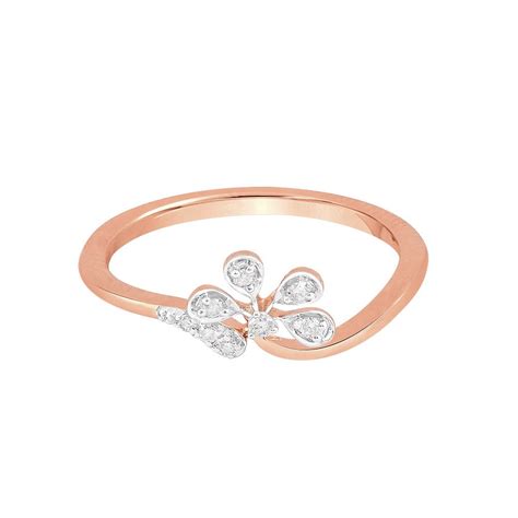 Buy Floral Yellow Gold and Diamond Finger Ring ORG24K18 Online at ORRA.