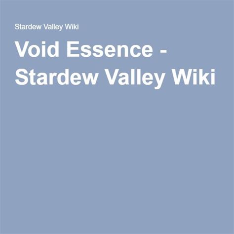 Void Essence - Stardew Valley Wiki