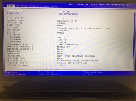 Alienware 17 R5 Disable Legacy Boot 的图像结果
