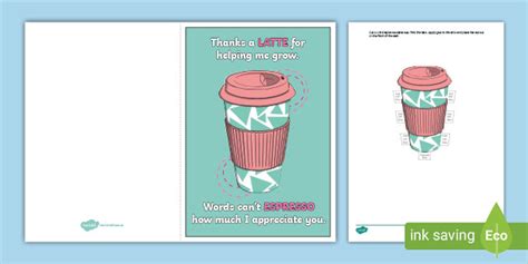 Thanks a LATTE for Helping Me Grow Card
