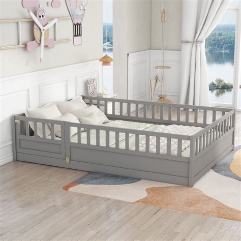 Latitude Run® Stylish And Secure Full Size Montessori Floor Bed For ...