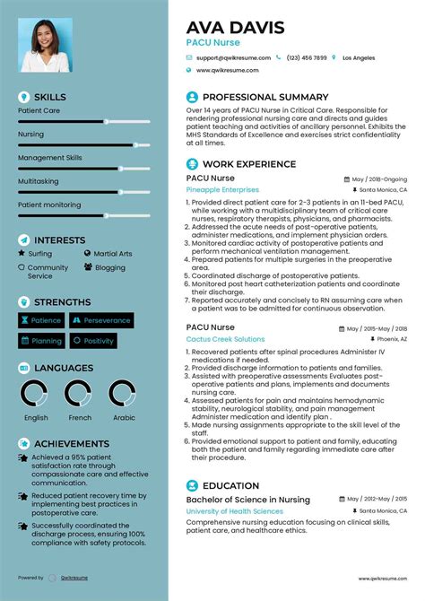 10+ PACU Nurse Resume Samples & Templates for 2025