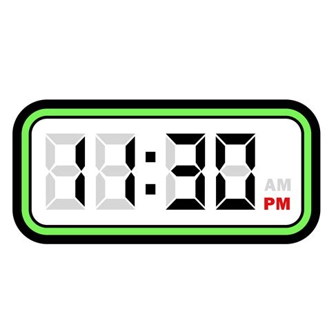 digital reloj hora a 11.30 pm, digital reloj 12 hora formato 32048499 PNG