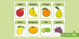 👉 Fruit Name Cards | Early Years Learning | Twinkl