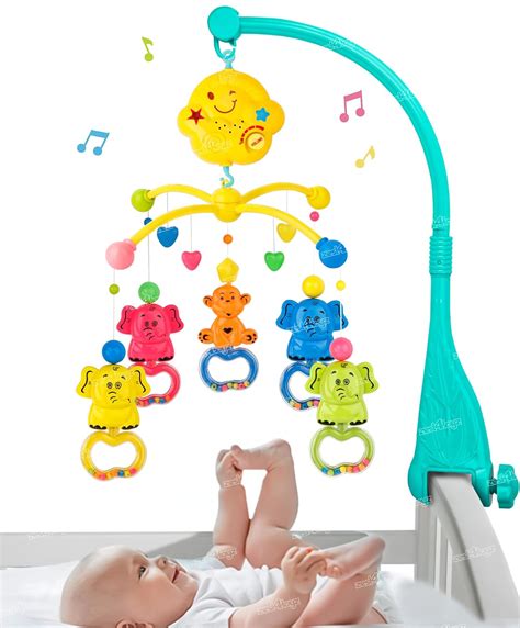 Zest 4 Toyz Musical Animal Cot Mobile Rotating Bell Hanging Toys Cot ...