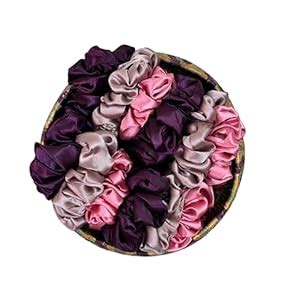 NYRABESPOKE Satin Silk Shades Scrunchies for Women Girls All Types Hair ...