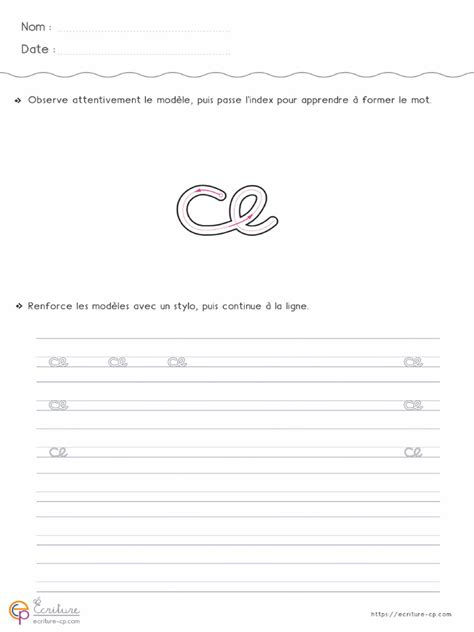 11 Ecriture Cursive Maternelle Gs Copie Debut D Annee CP Ce | PDF