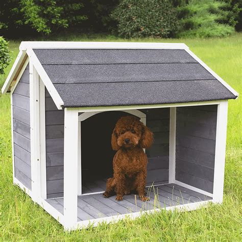 Wooden Medium Large Dog House 36" Outdoor Weatherproof Insulated Puppy ...