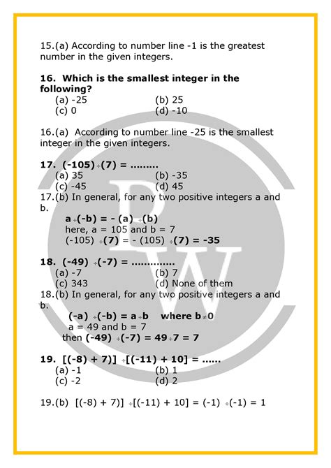 Image result for Worksheet of Maths Class 7