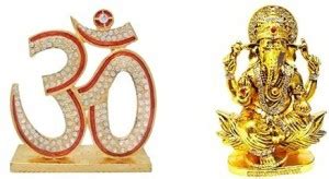 9facts Set of 2 Lord Shiva Symbol OM Sign Idol & God Ganesh / Ganpati ...
