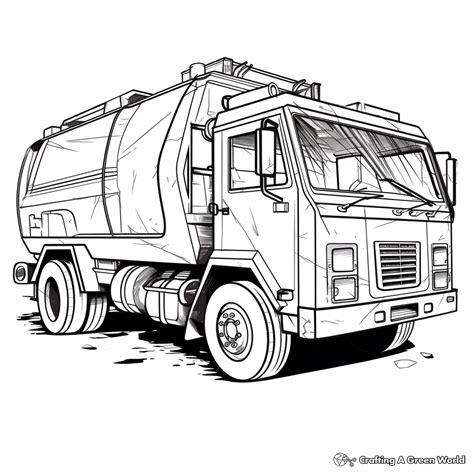 garbage truck coloring page #5608246 | Clipart Library