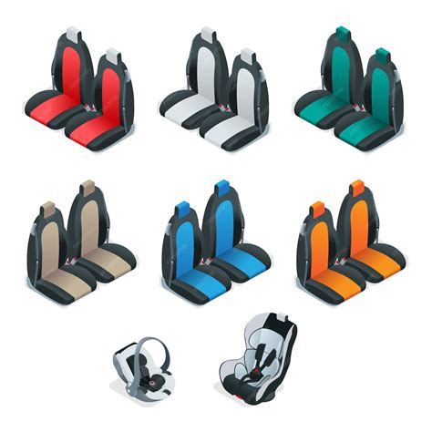 Modern set of car seat icons. editable automotive collection. vector ...