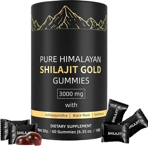 Amazon.com: Shilajit Gummies, Pure Himalayan Shilajit Gummies Gold, No Added Sugar Non-GMO 100% ...
