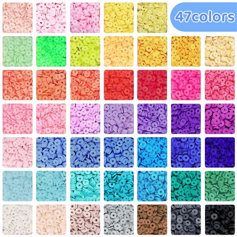 6000+ Pieces Multicolor for Jewelry Making, Heishi Beads, Elastic ...