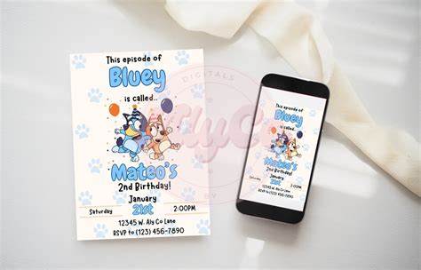 Buy Bluey Birthday Invitation Template, Bluey Digital Invitation, Bluey ...