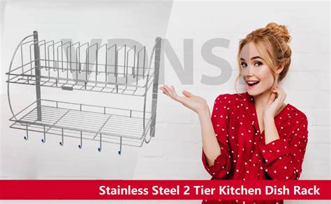 Buy VDNSI 2 Tier Kitchen Dish Rack Plate Cutlery Stand/Utensils Storage ...