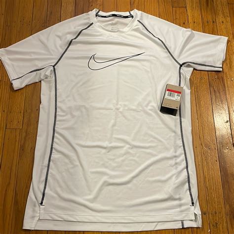 Nike Pro Dri Fit White T Shirt | Black/White | Size: L