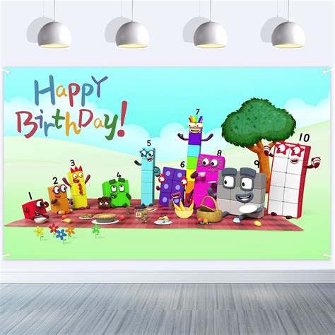 Numberblocks Backdrop Birthday Party Decoration - 5x3ft Numberblocks ...