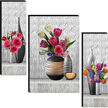 ArtX Paper Blue Flower Wall Art Painting, Multicolor, Floral, 13 x 22 ...
