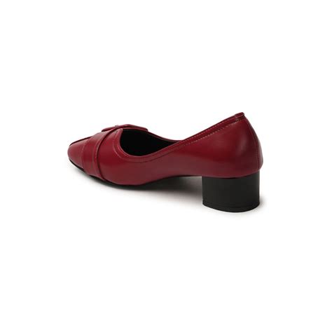 Buy ELLE Maroon Women Buckle Pumps Online