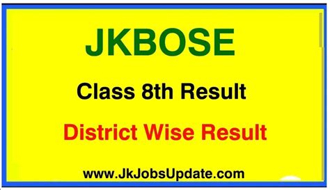JKBOSE : Class 8th Result 2023 Jammu and Kashmir Division : District ...