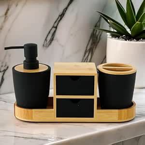 UMAI 3pcs ABS Bathroom Accessories Set | Soap Dispenser (340ML ...