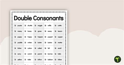 double consonant bb words - Double Consonants by URBrainy.com ...