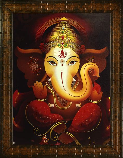 SAF 'Ganesha' Painting (Wood, 12 inch x 12 inch, Special Effect ...