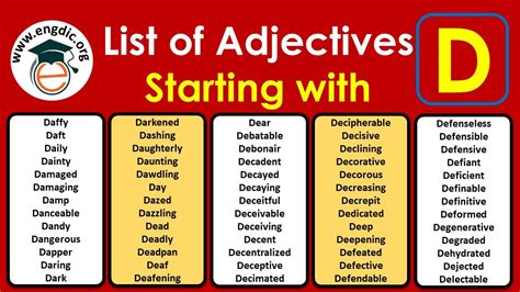 Adjectives Start With D That Describe People