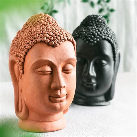 Terracotta Unique Buddha Face Sculpture Amalfiee_Ceramics – Amalfiee ...