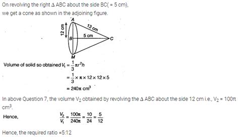 If the triangle ABC in the Question 7 above is revolved about the side ...